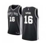 Youth Nike San Antonio Spurs #16 Pau Gasol Swingman Black Road NBA Jersey - Icon Edition