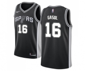 Youth Nike San Antonio Spurs #16 Pau Gasol Swingman Black Road NBA Jersey - Icon Edition