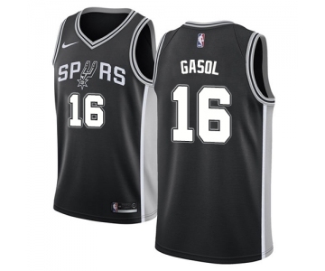 Youth Nike San Antonio Spurs #16 Pau Gasol Swingman Black Road NBA Jersey - Icon Edition