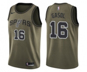 Youth Nike San Antonio Spurs #16 Pau Gasol Swingman Green Salute to Service NBA Jersey