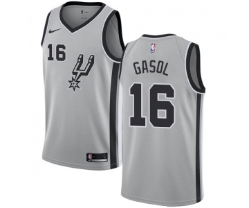 Youth Nike San Antonio Spurs #16 Pau Gasol Swingman Silver Alternate NBA Jersey Statement Edition