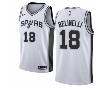 Youth Nike San Antonio Spurs #18 Marco Belinelli Swingman White NBA Jersey - Association Edition