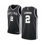 Youth Nike San Antonio Spurs #2 Kawhi Leonard Swingman Black Road NBA Jersey - Icon Edition