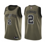 Youth Nike San Antonio Spurs #2 Kawhi Leonard Swingman Green Salute to Service NBA Jersey