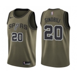 Youth Nike San Antonio Spurs #20 Manu Ginobili Swingman Green Salute to Service NBA Jersey