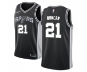 Youth Nike San Antonio Spurs #21 Tim Duncan Swingman Black Road NBA Jersey - Icon Edition