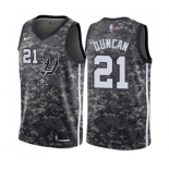 Youth Nike San Antonio Spurs #21 Tim Duncan Swingman Camo NBA Jersey - City Edition