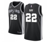 Youth Nike San Antonio Spurs #22 Rudy Gay Swingman Black Road NBA Jersey - Icon Edition