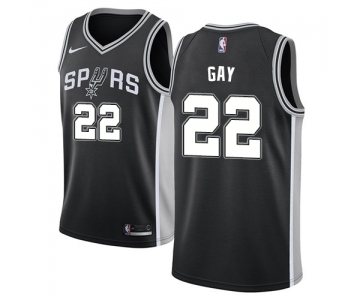 Youth Nike San Antonio Spurs #22 Rudy Gay Swingman Black Road NBA Jersey - Icon Edition