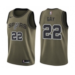 Youth Nike San Antonio Spurs #22 Rudy Gay Swingman Green Salute to Service NBA Jersey