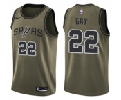 Youth Nike San Antonio Spurs #22 Rudy Gay Swingman Green Salute to Service NBA Jersey