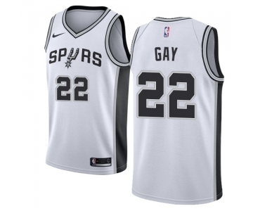 Youth Nike San Antonio Spurs #22 Rudy Gay Swingman White Home NBA Jersey - Association Edition