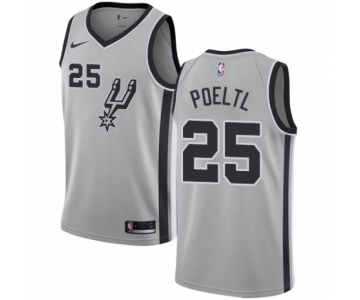 Youth Nike San Antonio Spurs #25 Jakob Poeltl Swingman Silver NBA Jersey Statement Edition