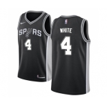 Youth Nike San Antonio Spurs #4 Derrick White Swingman Black Road NBA Jersey - Icon Edition