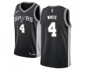 Youth Nike San Antonio Spurs #4 Derrick White Swingman Black Road NBA Jersey - Icon Edition