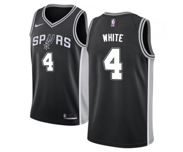 Youth Nike San Antonio Spurs #4 Derrick White Swingman Black Road NBA Jersey - Icon Edition