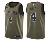 Youth Nike San Antonio Spurs #4 Derrick White Swingman Green Salute to Service NBA Jersey