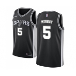 Youth Nike San Antonio Spurs #5 Dejounte Murray Swingman Black Road NBA Jersey - Icon Edition