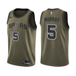 Youth Nike San Antonio Spurs #5 Dejounte Murray Swingman Green Salute to Service NBA Jersey