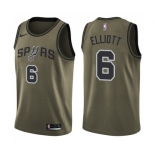 Youth Nike San Antonio Spurs #6 Sean Elliott Swingman Green Salute to Service NBA Jersey