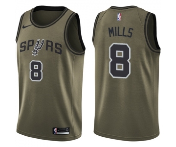 Youth Nike San Antonio Spurs #8 Patty Mills Swingman Green Salute to Service NBA Jersey