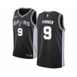 Youth Nike San Antonio Spurs #9 Tony Parker Swingman Black Road NBA Jersey - Icon Edition