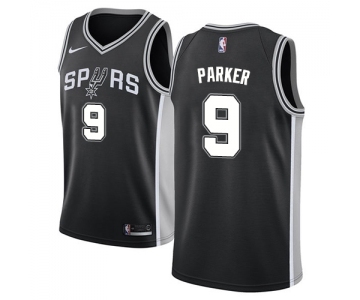 Youth Nike San Antonio Spurs #9 Tony Parker Swingman Black Road NBA Jersey - Icon Edition