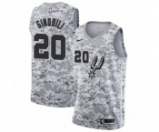 Youth San Antonio Spurs #20 Manu Ginobili White Swingman Jersey - Earned Edition