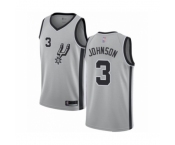 Youth San Antonio Spurs #3 Keldon Johnson Swingman Silver Basketball Jersey Statement Edition