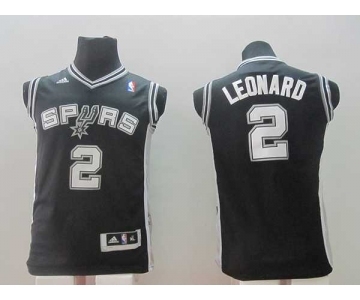 youth nba san antonio spurs #2 leonard black[revolution 30 swingman]