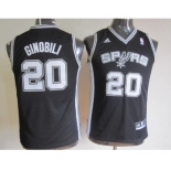 youth nba san antonio spurs #20 ginobili black[revolution 30 swingman]