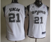 youth nba san antonio spurs #21 duncan white[revolution 30 swingman]