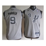 youth nba san antonio spurs #9 parker grey[revolution 30 swingman]