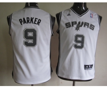 youth nba san antonio spurs #9 parker white[revolution 30 swingman]