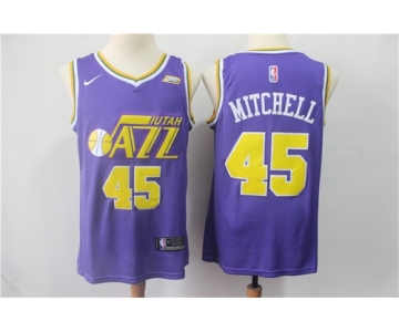 Jazz #45 Donovan Mitchell Purple Nike Swingman Jersey