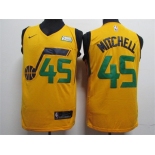 Jazz #45 Donovan Mitchell Yellow Nike Swingman Jersey