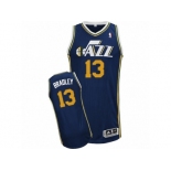 Men Adidas Utah Jazz #13 Tony Bradley Authentic Navy Blue Road NBA Jersey