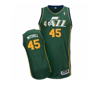 Men Adidas Utah Jazz #45 Donovan Mitchell Authentic Green Alternate NBA Jersey