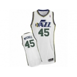 Men Adidas Utah Jazz #45 Donovan Mitchell Authentic White Home NBA Jersey