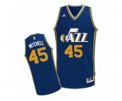 Men Adidas Utah Jazz #45 Donovan Mitchell Swingman Navy Blue Road NBA Jersey