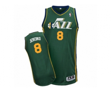 Men Adidas Utah Jazz #8 Jonas Jerebko Authentic Green Alternate NBA Jersey