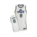 Men Adidas Utah Jazz #8 Jonas Jerebko Authentic White Home NBA Jersey