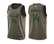 Men Nike Utah Jazz #14 Jeff Hornacek Green Salute to Service NBA Swingman Jersey