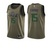 Men Nike Utah Jazz #15 Derrick Favors Green Salute to Service NBA Swingman Jersey