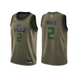 Men Nike Utah Jazz #2 Joe Ingles Green Salute to Service NBA Swingman Jersey