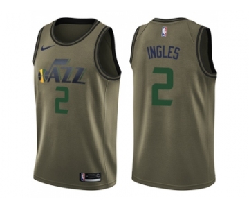 Men Nike Utah Jazz #2 Joe Ingles Green Salute to Service NBA Swingman Jersey