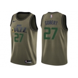 Men Nike Utah Jazz #27 Rudy Gobert Green Salute to Service NBA Swingman Jersey