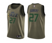 Men Nike Utah Jazz #27 Rudy Gobert Green Salute to Service NBA Swingman Jersey