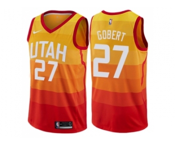 Men Nike Utah Jazz #27 Rudy Gobert Orange NBA Swingman City Edition Jersey