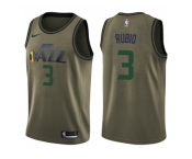 Men Nike Utah Jazz #3 Ricky Rubio Green Salute to Service NBA Swingman Jersey